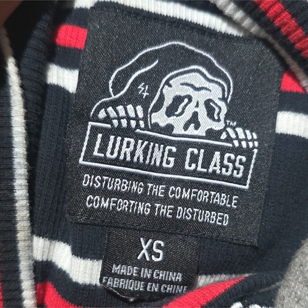 Lurking Class by Sketchy Tank Black White & Red Stripe Mock Neck Dress - Picture 3 of 5